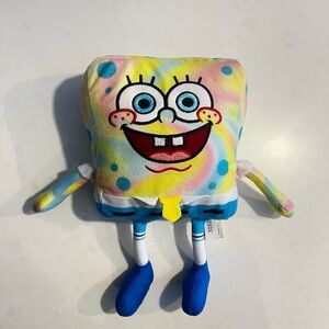SpongeBob SquarePants Plush Toy Rainbow Tie Dye Color New With Tags Stuffed 2023